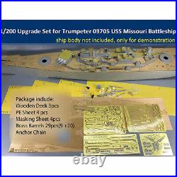 1200 Upgrade Set for USS Missouri Battleship Trumpeter 03705 Wooden Deck Barrel