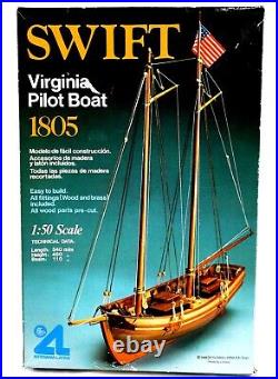 1982 Artesania Latina Swift Virginia Pilot Boat 1805 Wood Model Kit 150 NOS New