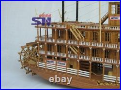 1/100 MISSISSIPPI 1870 Steam Paddle Wheeler Wooden Ship Model Kit, Length 540mm