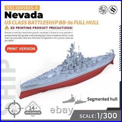 1/300 Military Model Kit US Nevada Class Battleship BB-36 Full Hull