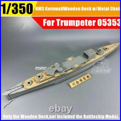1/350 HMS Cornwall Wooden Deck+Gun Barrels+PE Detail-up Set for Trumpeter 05353