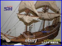 1/48 Mayflower Wooden Sailboat Model Kit Yuanqing Shihai Ship Model Unassembled