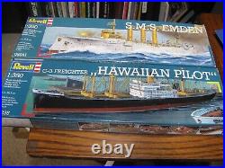 2 Revell Models S. M. S. Emden 1350 & C-3 Freighter Hawaiian Pilot 1380 # UP CO
