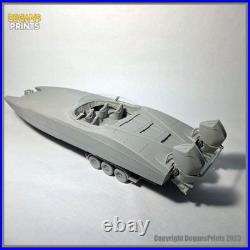 390X Offshore Racing cat boat model with articulating tilt trailer. 1-24 Scale G