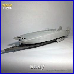 390X Offshore Racing cat boat model with articulating tilt trailer. 1-24 Scale G