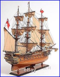 3 Foot Long H. M. S SURPRISE Wooden Handcrafted Model Ship