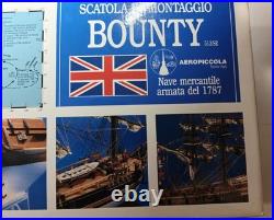 Aeropiccola Bounty English Merchant Ship 1787 Wooden Model Italy Vintage