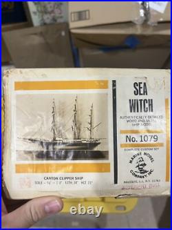 Antique 1937 Marine Models Sea Witch Solid Hull Wood Ship Model NIB
