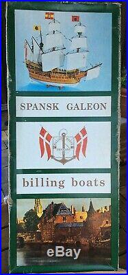 Billings Boats Spansk Galeon Vintage Wood Model Ship Kit Denmark Complete In Box