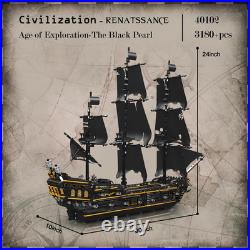 Black Pearl Pirate Ship Model Kit 3180 Pieces, Perfect Gift for Collectors