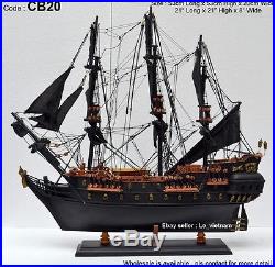 CB20 # Black Pearl Caribbean Pirate 21 Wooden Model Tall Ship Boat Home Office