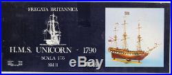 COREL 175 HMS Unicorn 1790 Fregata Britannica Ship Wooden Model Kit #SM11U
