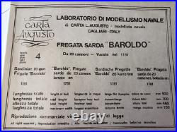 Carta Agusto -Fregata SARDA BAROLDO- 1781 Model Frigate Ship Kit NOS