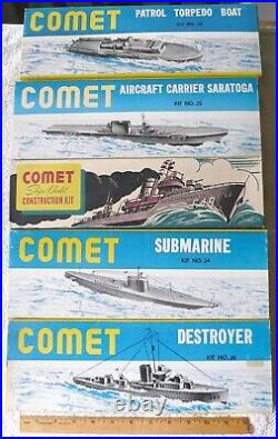 Comet'Fleet'-Lot(5)-1940's Wood Naval Model Kits