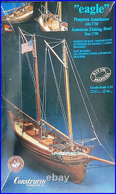 Constructo Eagle, a Fishing Schooner of 1750 Complete Kit 135 # 803 Open Box