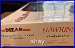 DIKAR HAWKINS Canonera No. 3 Wooden Model Ship Kit #355 Vintage Open Complete