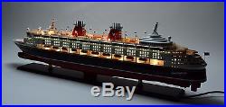 Disney Wonder Cruise Ship Handmade Wooden Ship Model 48 with lights NEW