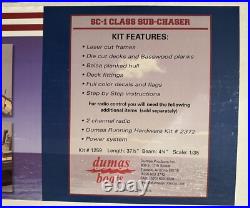 Dumas SC-I Class Sub-Chaser 135 Scale Wooden Model Kit 1259 New In Box boat
