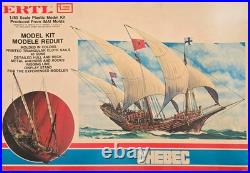 ERTL 1/80 scale plastic model Chebec three masted sailing ship with cloth sails
