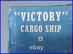 EXTREMELY RARE Vintage LEDDY Victory Liberty ship WOOD MODEL KIT WW2 WWII 19