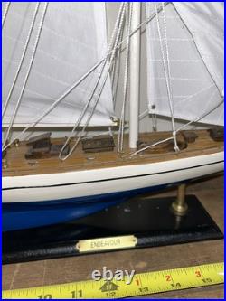 Endeavour America's Cup J Class Yacht Wood Model Ship Kit Boat Sailboat 27
