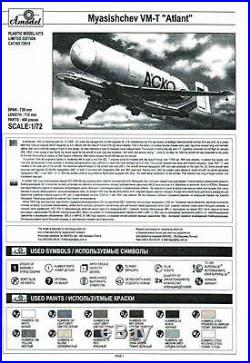 Free Shipping! Vm-t'atlant' Soviet Transport Aircraft 1/72 Amodel 72015