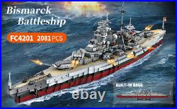 German Battleship MISINI Technik Bismarck WWII Military Warship Model for Adult