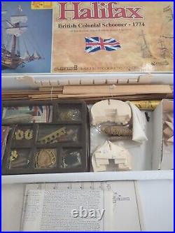 HALIFAX British Colonial Schooner- 1774 Ship Model Kit- Open Box HALIFAX British Colonial Schooner- 1774 Ship Model Kit- Open Box