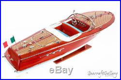 HANDCRAFTED WOODEN MODEL SPEED BOAT SHIP RIVA ARISTON GREAT GIFT DECOR 50cm