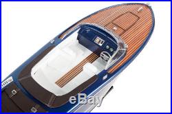 HANDCRAFTED WOODEN MODEL SPEED BOAT SHIP RIVA ISEO GREAT GIFT DECOR 70cm