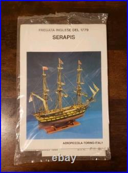 HMS Serapis 1779 Scatola di Premontaggio Wooden Model Kit Italy New Open Box