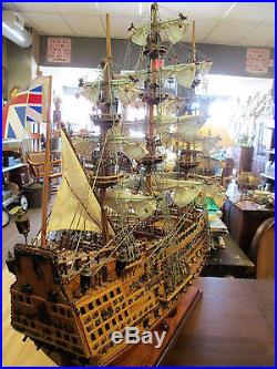 HMS Sovereign of the Seas 1637 Ship 29 Built Wooden Model Boat Assembled