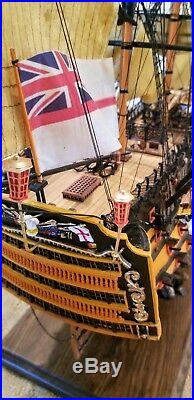 HMS Victory British Royal Navy Painted Wood Tall Ship Model 38 REDUCED