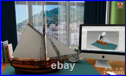 Hayling Hoy 1760 148 wooden model ship kits- CHERRY WOOD VERSION NEW