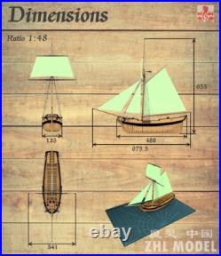 Hayling Hoy 1760 148 wooden model ship kits- CHERRY WOOD VERSION NEW