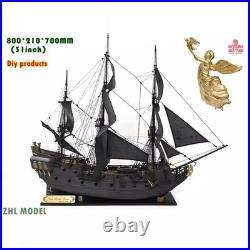 In Stock New ZHL The black Pearl Golden version 2023 wood model ship kit 31 inch