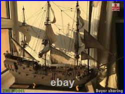 In Stock New ZHL The black Pearl Golden version 2023 wood model ship kit 31 inch