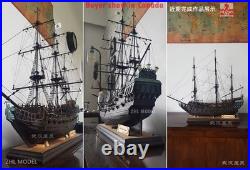 In Stock New ZHL The black Pearl Golden version 2023 wood model ship kit 31 inch