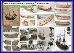 In Stock New ZHL The black Pearl Golden version 2023 wood model ship kit 31 inch