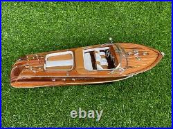 Italian Speed Boat Ship Wooden Model 21'' Luxury Unique Decor Handmade Gift