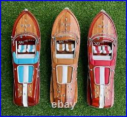 Italian Speed Boat Wooden Ferrari Of The Seas Model Unique Decor Handmade Gift