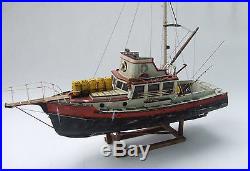 JAWS ORCA Model Boat Wood Lobster Fishing Ship Wooden Trawler Bruce Lobsterboat