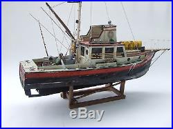 JAWS ORCA Model Boat Wood Lobster Fishing Ship Wooden Trawler Bruce Lobsterboat