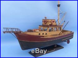 Jaws Orca Boat Model Wooden Shark Fishing Ship Handcrafted Assembled 20