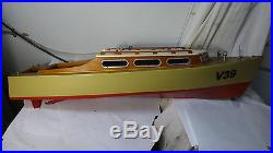 Large Wooden Boat Ship Model Cabin Cruiser L@@k