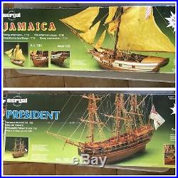 Lot of 6 Unbuilt Wooden Model Ships Hobby, Billing Boats, Mamoli, Mantua Sergal