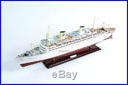 MS Gripsholm Ocean Liner Swedish American Line 40 Handmade Wooden Ship Model