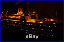 MS Stockholm Ocean Liner Handmade Wooden Ship Model 42 with lights Scale 1150