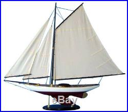 Mantel Office Nautical decor Bermuda Sloop Assembled Model Sail Boat Ship 40