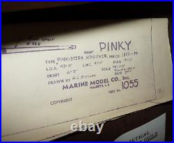 Marine Model Co. Pinky-stern Schooner #1055 1957 kit 1820-70 new in box VINTAGE
